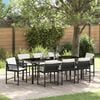 vidaXL Garden Dining Set 9 pcs Black Poly Rattan
