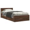 vidaXL Bed Frame with Headboard without Mattress Brown Oak 100x200 cm