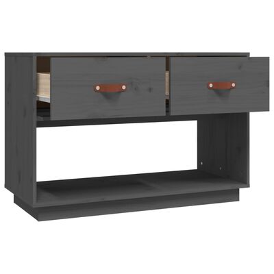 vidaXL TV Cabinet Grey 90x40x60 cm Solid Wood Pine