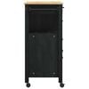 vidaXL Kitchen Trolley Plain Black