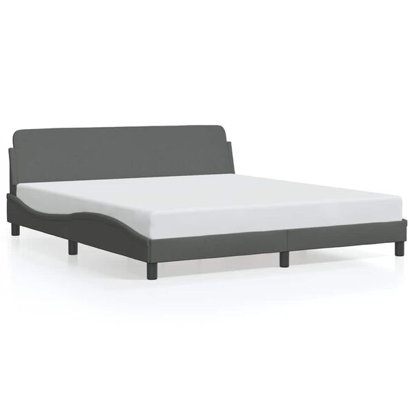 vidaXL Bed Frame "Dover" Dark Grey 180x200 cm Super King Fabric