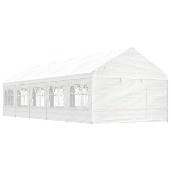 vidaXL Gazebo with Roof White 11.15x4.08x3.22 m Polyethylene