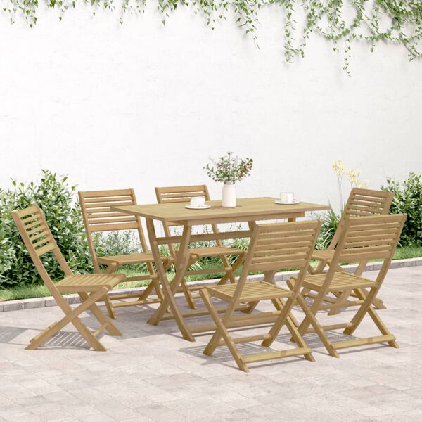 vidaXL 7 Piece Garden Dining Set Solid Wood Acacia
