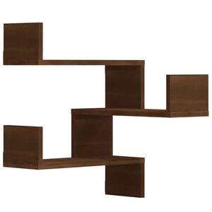 vidaXL Wall Corner Shelves 2 pcs Brown Oak 40x40x50 cm Engineered Wood