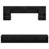 vidaXL TV Wall Units with LED 6 pcs Black Oak Engineered Wood