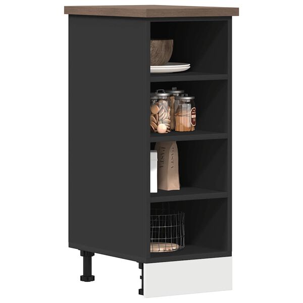 vidaXL Bottom Cabinet Riga Black 30x44.5x81.5 cm Engineered Wood