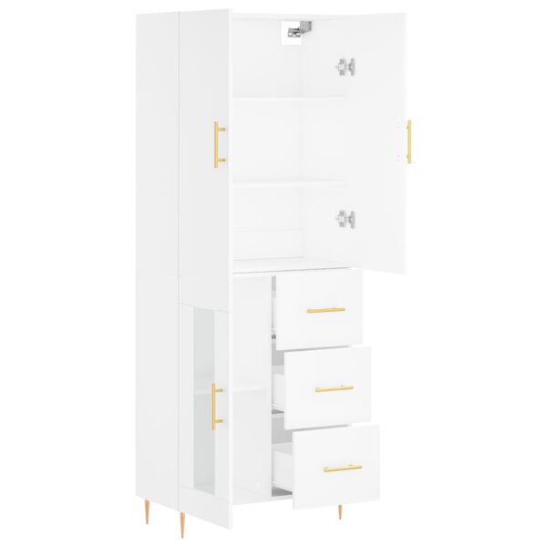 vidaXL Highboard White 69.5x34x180 cm Engineered Wood
