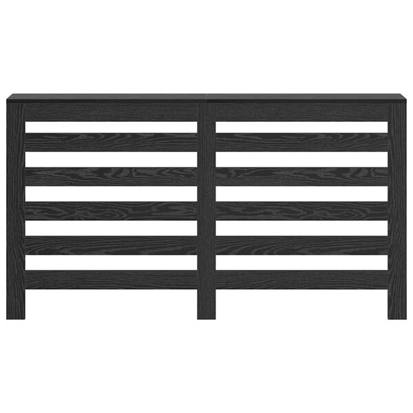 vidaXL Radiator Cover Black Oak 149 x 20 x 82 cm Engineered Wood