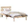 vidaXL Bed Frame with Headboard Brown 75 x 190 cm Solid Pine wood