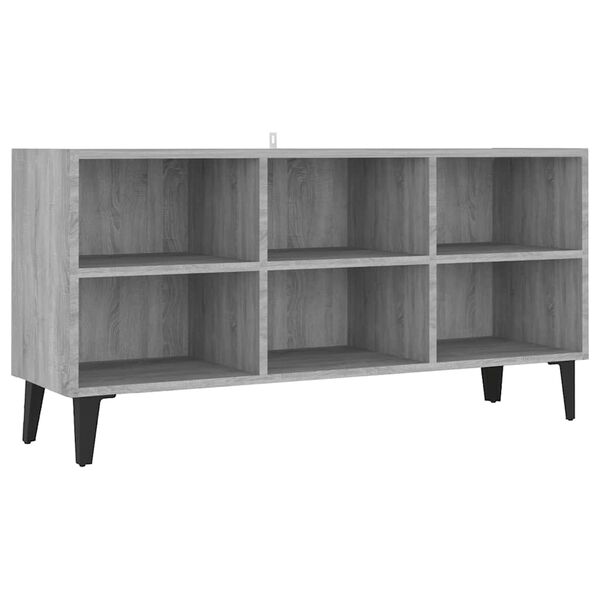 vidaXL TV Cabinet with Metal Legs Grey Sonoma 103.5x30x50 cm