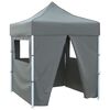vidaXL Professional Folding Party Tent with 4 Sidewalls 2x2 m Steel Anthracite