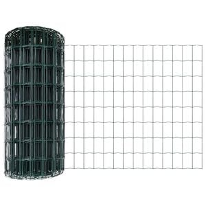 vidaXL Welded Wire Fence 10 x 0.8 m (W x H) PVC-Coated Steel Green