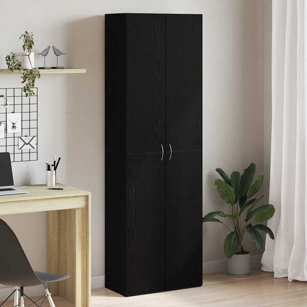 vidaXL Office Cabinet Black Oak 60 x 32 x 190 cm Engineered Wood