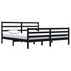vidaXL Bed Frame without Mattress Black Solid Wood Pine 200x200 cm
