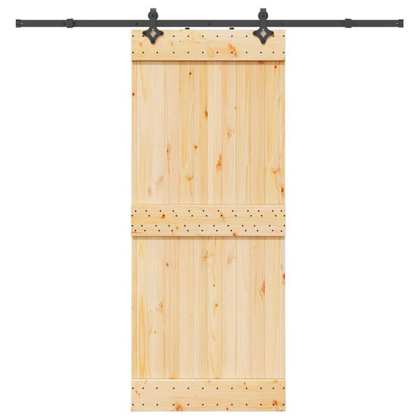 vidaXL Sliding Door with Hardware Set 85x210 cm Solid Wood Pine