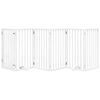 vidaXL Dog Gate with Door Foldable 6 Panels White 300 cm Poplar Wood