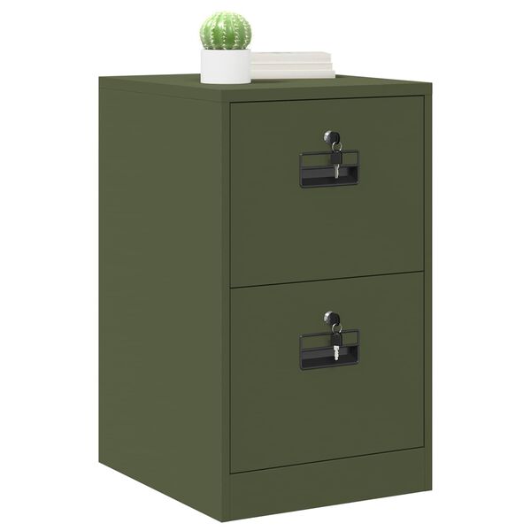 vidaXL File Cabinet Olive Green 44 x 50 x 74.5 cm Cold-Rolled Steel