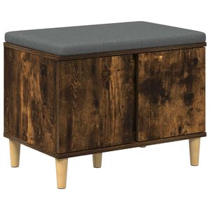 vidaXL Hall Bench with Cushion with Storage Smoked Oak 60 x 38 x 46 cm