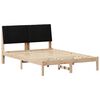 vidaXL Bed Frame with Headboard Black 140 x 200 cm Solid Pine Wood