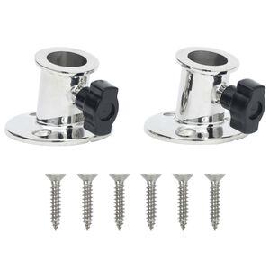 vidaXL Bimini Round Base for 26 mm Tube 2 pcs&nbsp;Stainless Steel