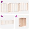 vidaXL Dog Gate with Door Foldable 6 Panels 480 cm Poplar Wood