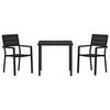 vidaXL Garden Dining Set 3 pcs Black Powder-Coated Steel