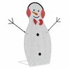 vidaXL Lighted Snowman Family 3 pcs Warm White Polyester