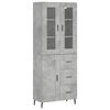 vidaXL Highboard Concrete Grey 69.5x34x180 cm Engineered Wood