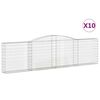 vidaXL Arched Gabion Baskets 10 pcs 400x30x100/120 cm Galvanised Iron