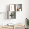 vidaXL Wall Cube Shelves 2 pcs Grey Sonoma 30x15x30 cm