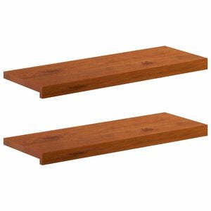 vidaXL Stair Tread 2 pcs 70 x 25 x 2 cm Brown Solid Oak Wood