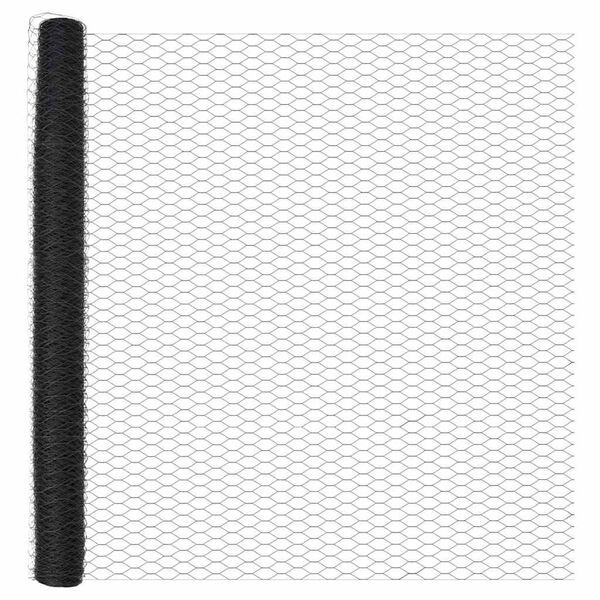 vidaXL Fence Post Grey 10 x 1.6 m (50 mm mesh) Steel and PVC