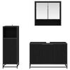 vidaXL Bathroom Furniture Set 3 pcs Black Oak Engineered Wood