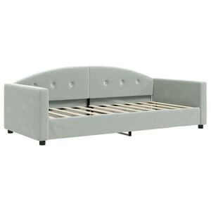 vidaXL Day Bed without Mattress Light Grey 90x190 cm Single Velvet