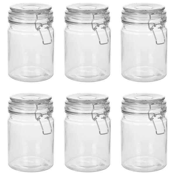 vidaXL Storage Jars with Clip Closure 6 pcs 750 ml