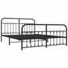vidaXL Metal Bed Frame without Mattress with Footboard Black 183x213cm