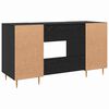vidaXL Desk with Shelf Black oak 140 x 50 x 75 cm Engineered wood