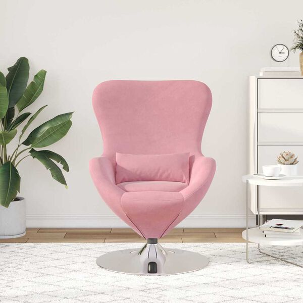 vidaXL Egg Chair Pink 63 x 73 x 90 cm Velvet