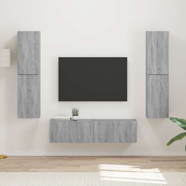 vidaXL TV Cabinet Set 6 pcs Grey Sonoma Engineered Wood