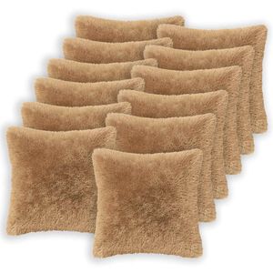 vidaXL Cushion with Pillow HEERLEN 6 pcs Taupe PV Fleece
