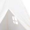 vidaXL Children Teepee Tent with Bag Peach Skin White 120x120x150 cm