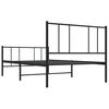 vidaXL Metal Bed Frame without Mattress with Footboard Black 90x190cm