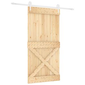 vidaXL Sliding Door 100 x 210 cm Solid Pine Wood (Untreated)