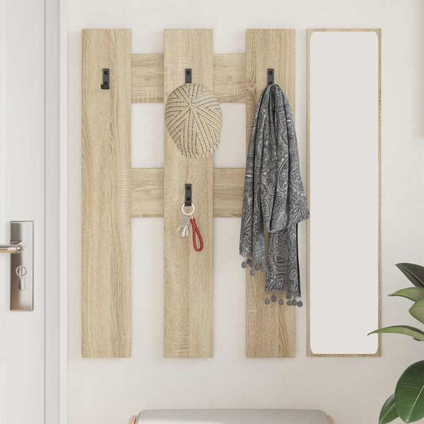 vidaXL Wall-Mounted Coat Rack Wall-mounted Sonoma Oak 65 x 3 x 100 cm