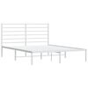 vidaXL Metal Bed Frame without Mattress with Headboard White 120x200cm