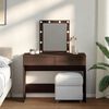 vidaXL Dressing Table with LED Brown Oak 100x40x130 cm