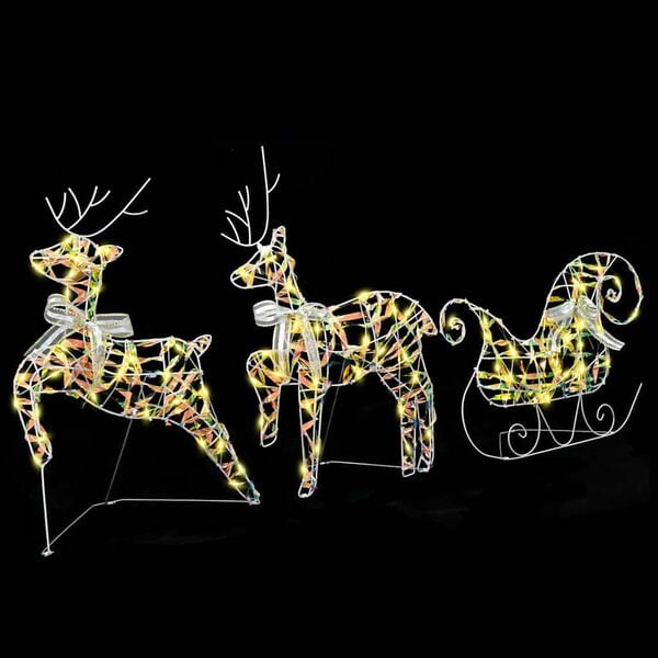 vidaXL LED Reindeers with 60 LEDs 3 pcs Warm White PET