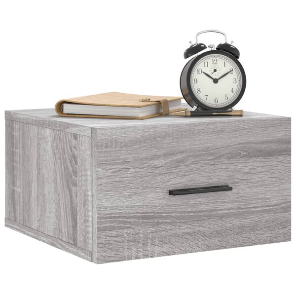 vidaXL Wall-mounted Bedside Cabinet Grey Sonoma 35x35x20 cm