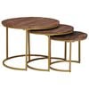 vidaXL Nesting Coffee Tables 3 pcs Solid Mango Wood and Steel