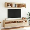 vidaXL TV Wall Cabinets with LED Lights 2 pcs Sonoma Oak 80x30x40 cm